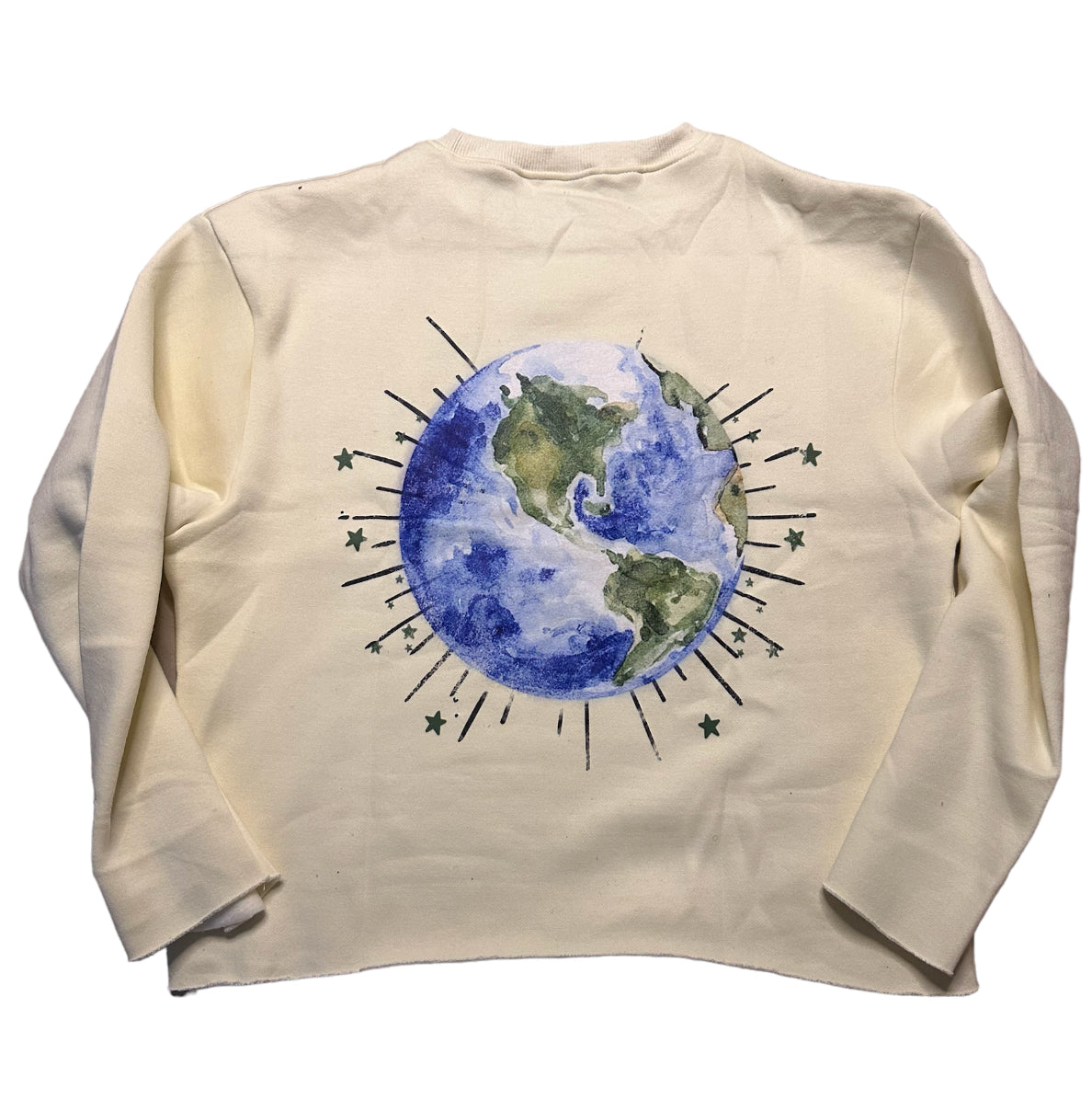 Blue cropped crewneck