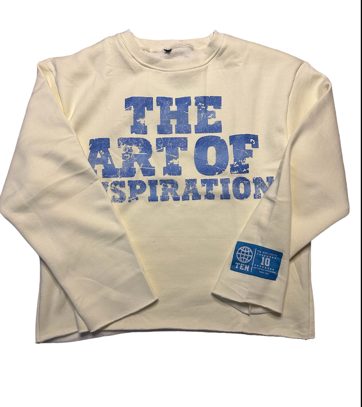 Blue cropped crewneck
