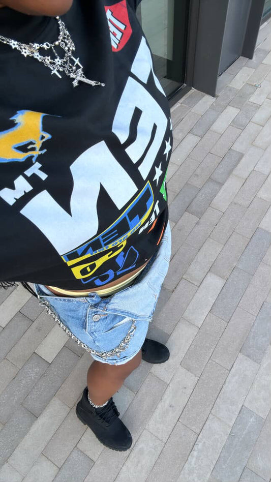 Black OVERSIZED TEN TEE